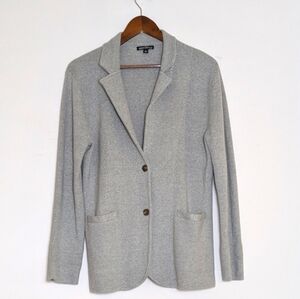 J Crew Mercantile Women's 100% Cotton Sweater Blazer Heather Dusk - Large